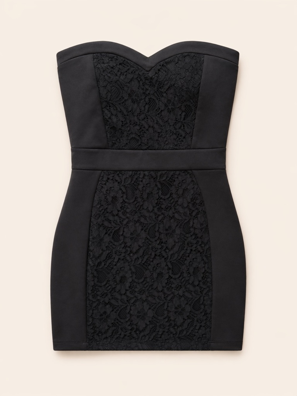 3/$30 - Ardene Black Strapless Lace Panel Bodycon Mini Dress in size Medium